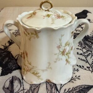 Haviland Limoge Pink Forget-Me-Not Sugar Bowl